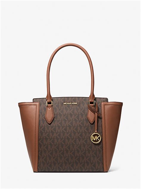 ayden large signature logo tote bag|michael kors ayden tote.